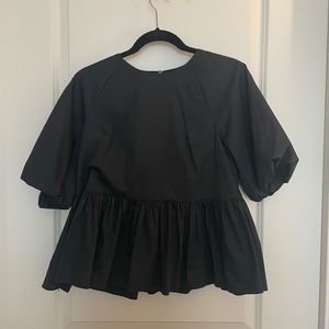 English Factory Puff Sleeve Peplum Blouse